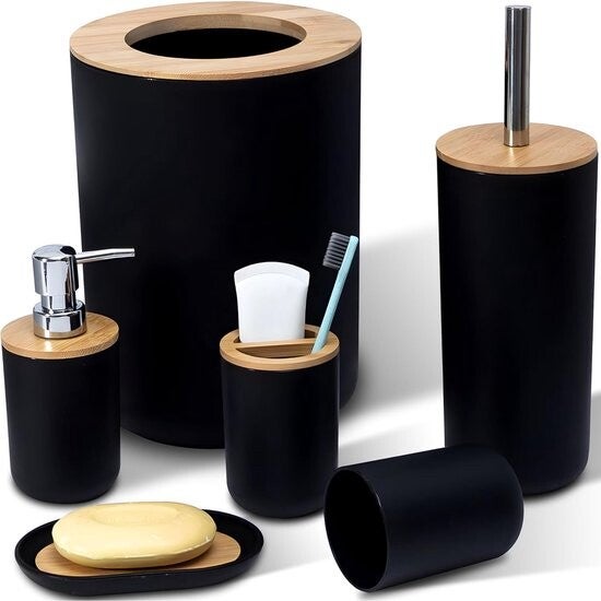 Badkamer Set 6 Delig - Bamboe