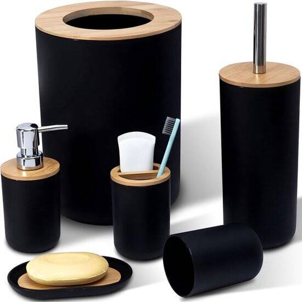 Badkamer Set 6 Delig - Bamboe
