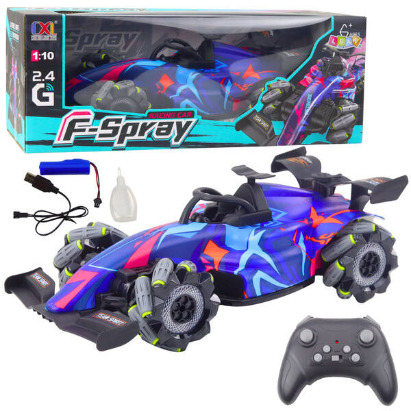 RC Afstandsbediende Racer 1:10 Lichten Geluiden Water Stoom Blauw