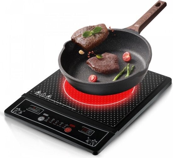 Cheffinger Elektrische Keramische Kookplaat - 2000W - Zwart
