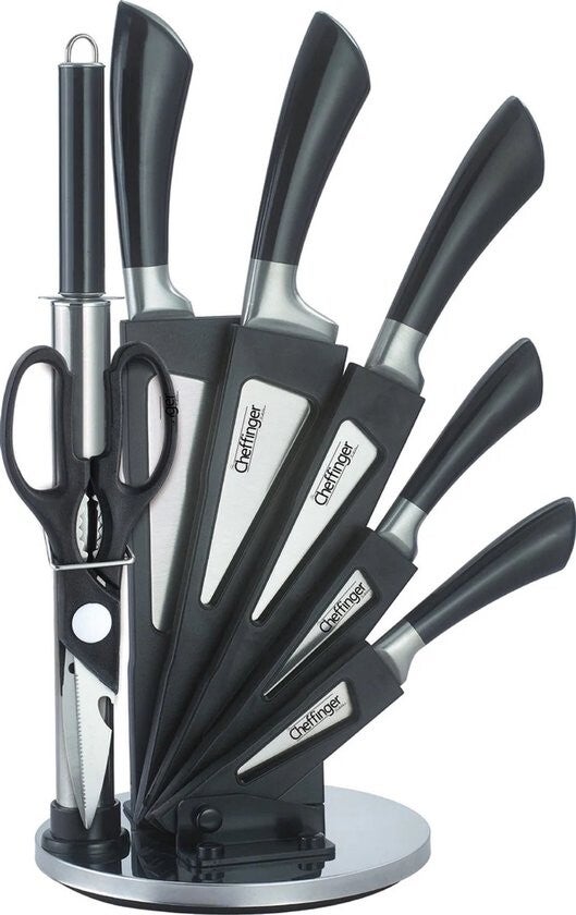 Cheffinger Messenset met Standaard - 8-delig