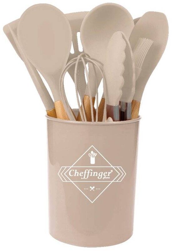 Cheffinger Keukengerei Set met Houder - 12-delig - Oud Roze - Kookgerei Set