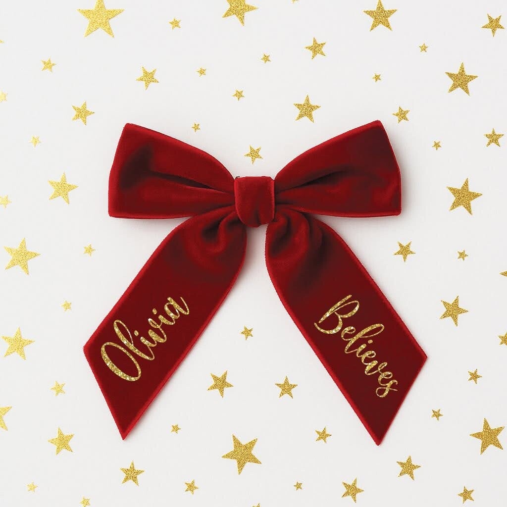Personalised Velvet Christmas Bow