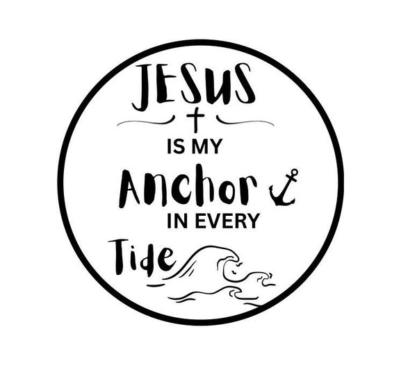 White Anchor Window Decal