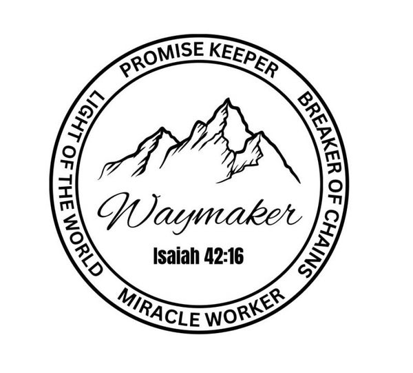 White Waymaker Window Decal