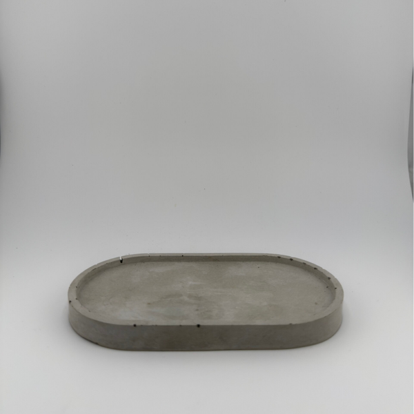 Ovales Beton-Tablett – Minimalistische Ablage