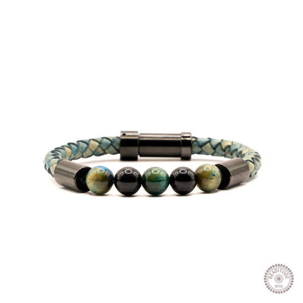 《 Leather & Stone》Blauwe Tijgeroog