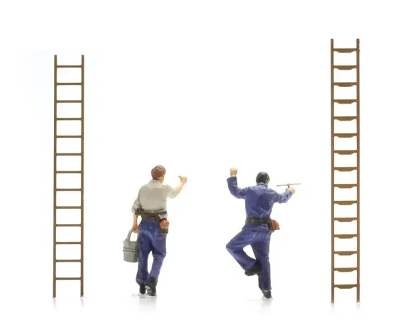 AR Glazenwassers met ladders