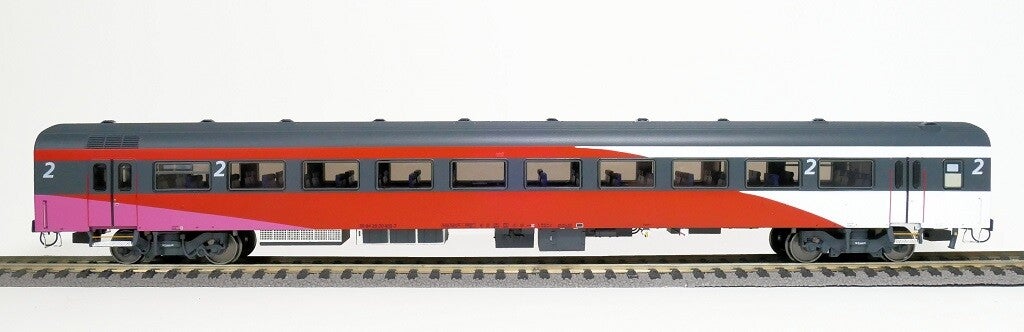 ET ICR Fyra Passagierswagon-Eindwagon Rood-wit-roze EX11140