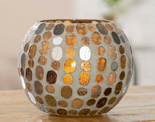 GI Sfeerlichthouder Stormlight - bulbous "Punti" 11x12 cm - Glas