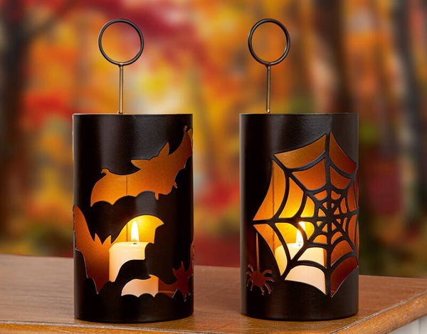 GI Stormlight "Halloween" Vleermuizen motief & Spinnenweb motief - Metaal 24x10cm