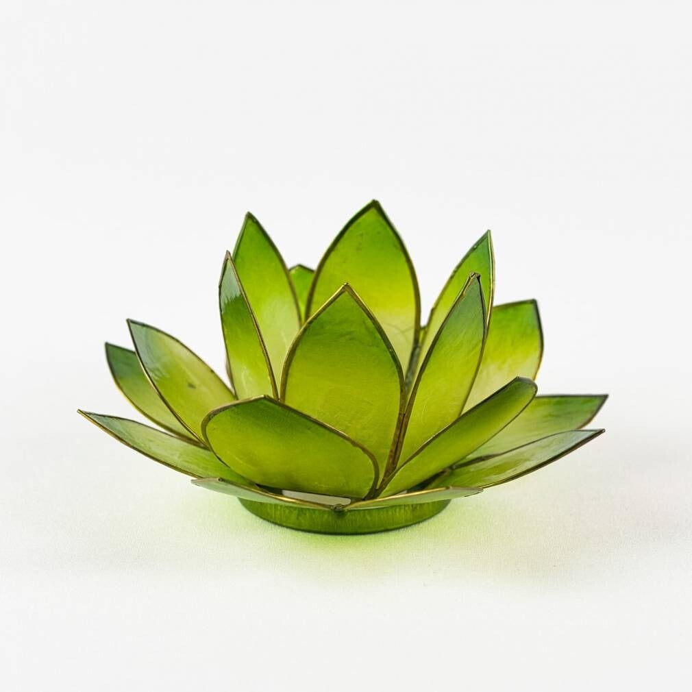 HMN Lotus Blossom 9 Green – Theelichthouder voor Hoop en Groei