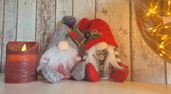 RK Kerstgnooms Grijs/Rood (per paar)