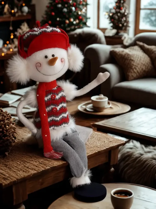 La Galleria Blije zittende sneeuwman 60cm