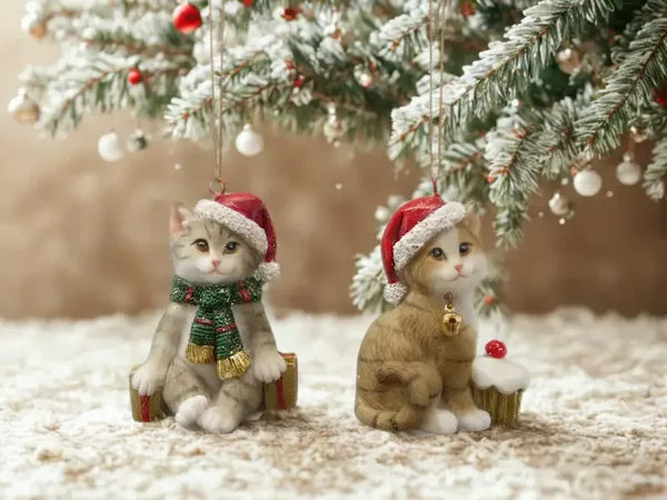 La Galleria Kersthangers kerstkatjes 7 cm (per paar)