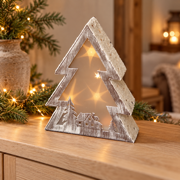LG Witte kerstboom met lichtjes – 21 cm 🎄✨