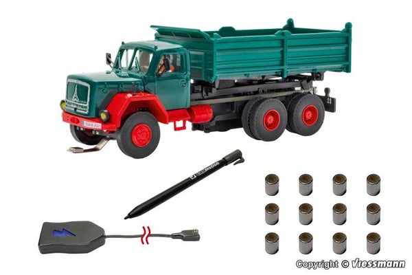 CarMotion basisstarterset, HO MAGIRUS DEUTZ 3-assige kiepwagen, groen