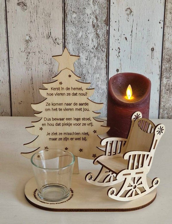 WA Kerstboom met schommelstoel en lichtje