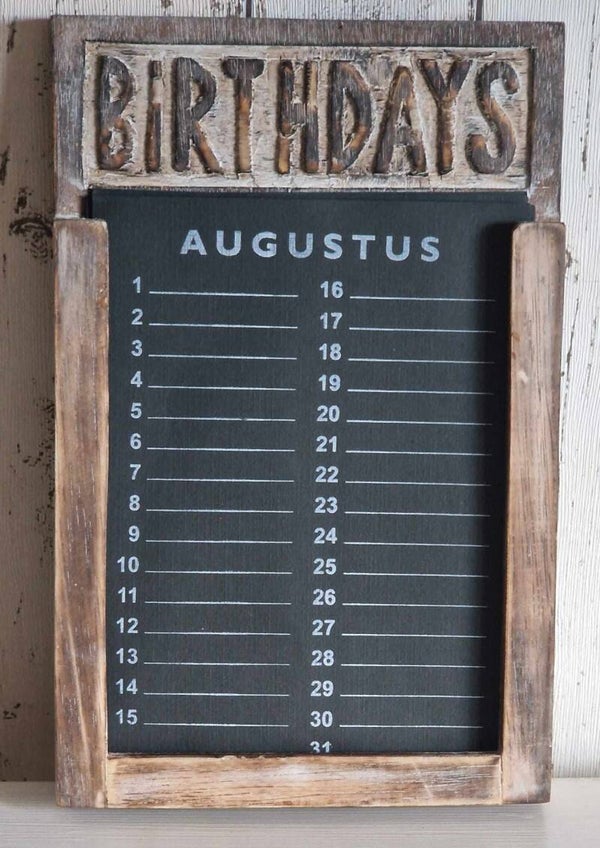 WA Verjaardagskalender hout