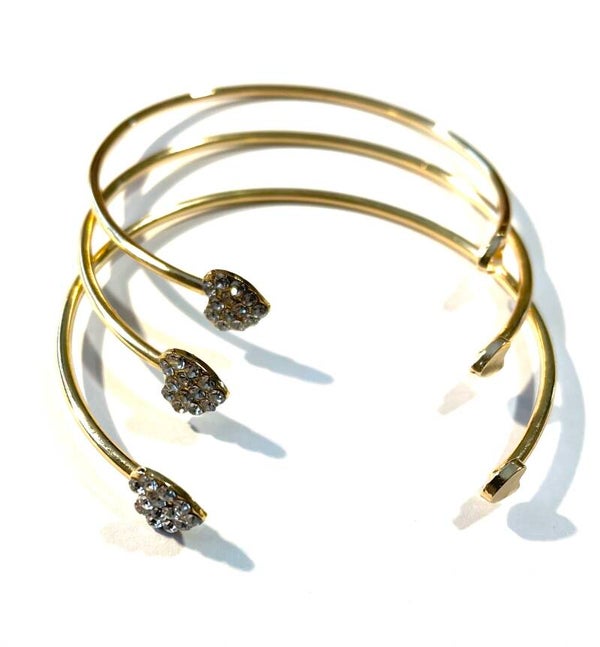 Goudkleurige hartjes armbanden per stuk 3,75