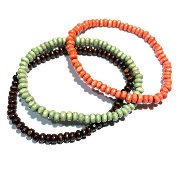 Armband houten kralen set van 3