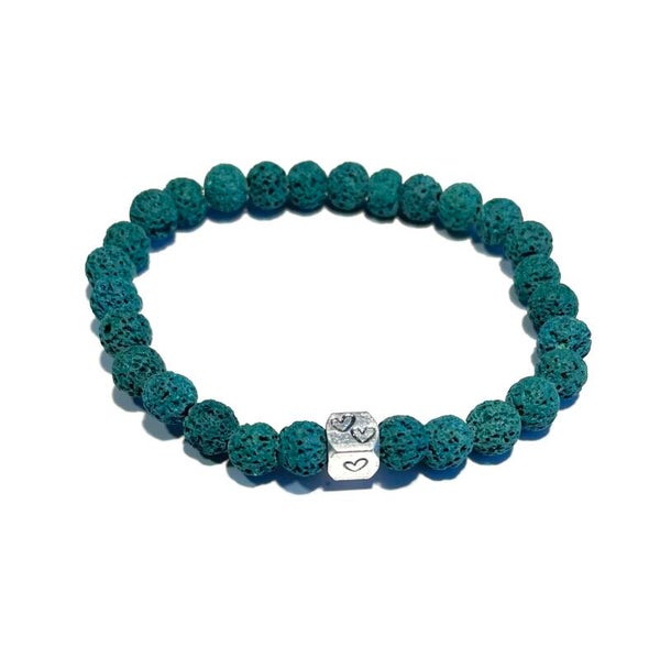 Armband Lavastenen / Aqua