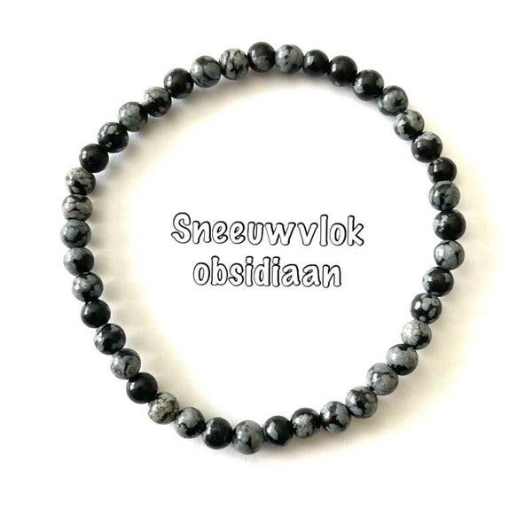 Sneeuwvlok obsidiaan 4 mm