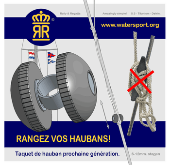Taquet de Hauban prochaine génération. La manière ordonnée de fixer votre drisse de pavillon. Pour 5 tailles de haubans 6,7,8,10,12mm.