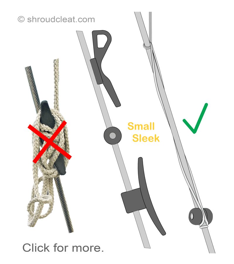 Shroud cleat or shroud button