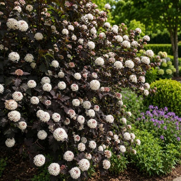 Psychocarpus opulifolius 'Red Baron' (Blaasspirea)