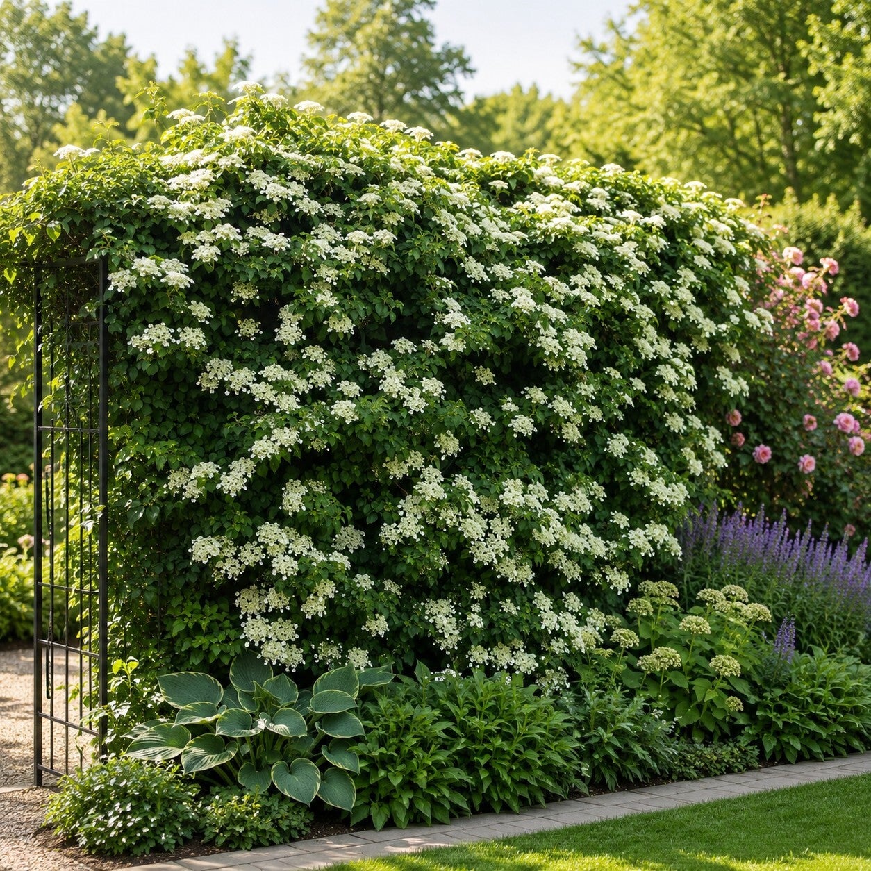 Hydrangea anomala subsp. petiolaris (Klimhortensia)