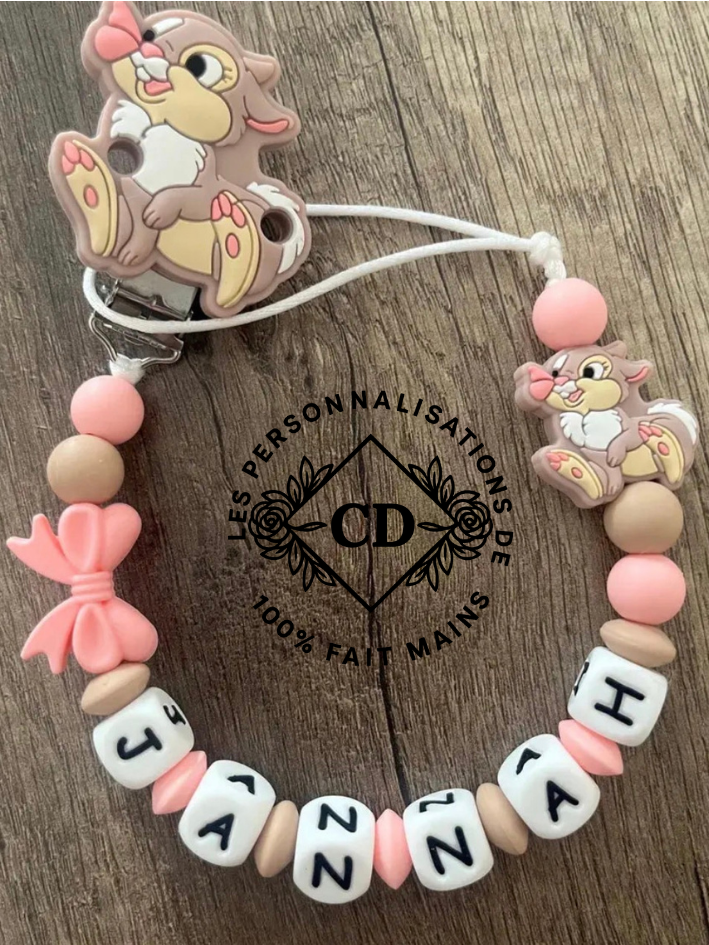 Attache tétine miss bunny