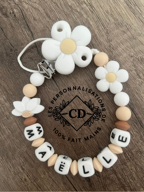 Attache tétine Fleur