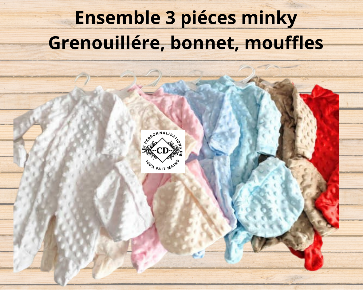 Ensemble 3 pièces minky