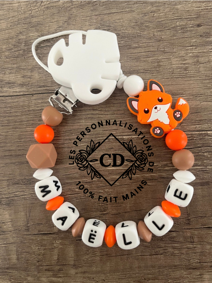 Attache tétine renard