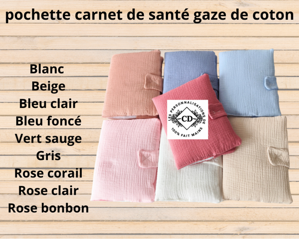 Protége carnet de santé gaz de coton