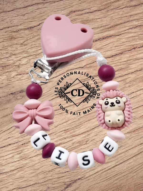 Attache tétine hérisson