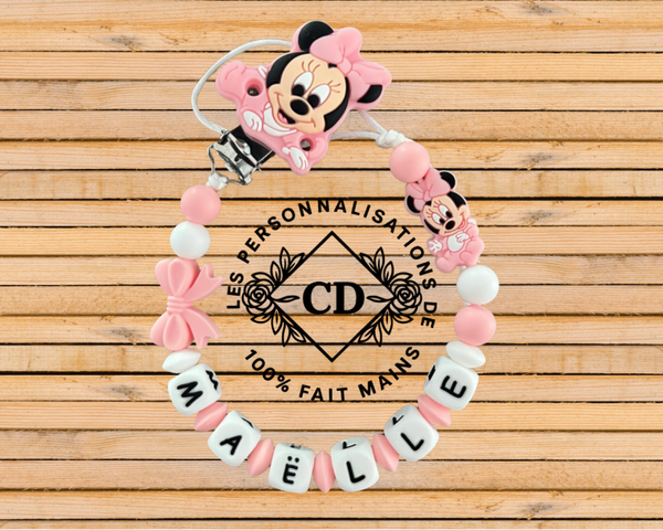 Attache tétine bébé Minnie
