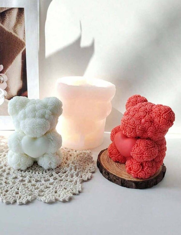 Bougie ourson coeur
