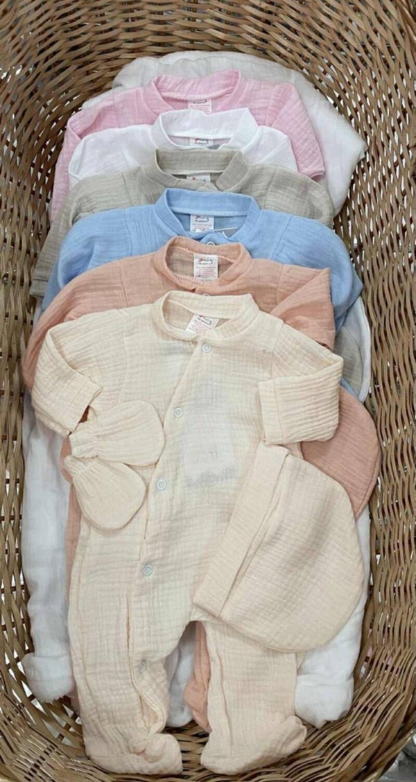 Ensemble 3 pièce gaze de coton