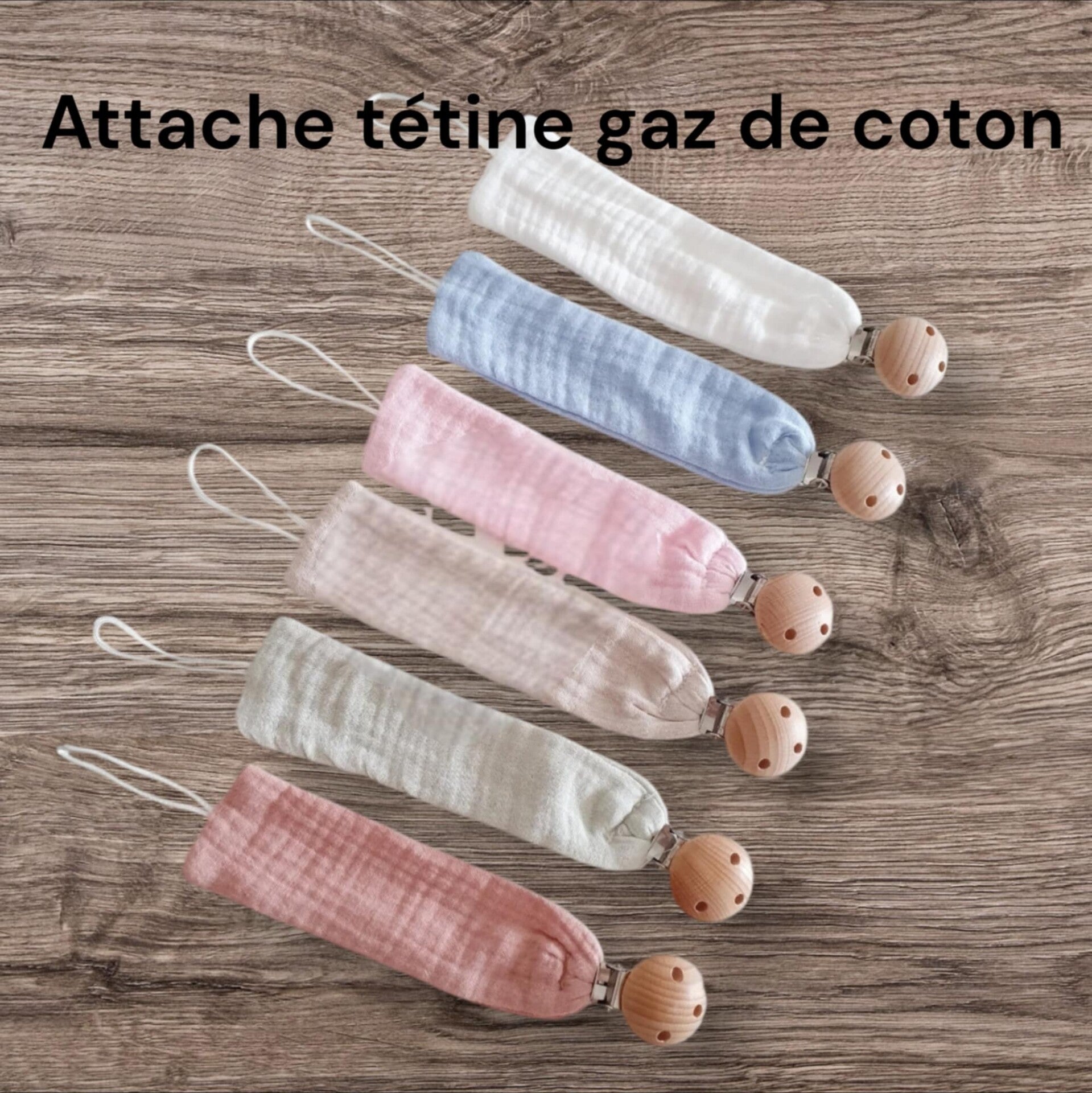 Attache tétine gaz de coton