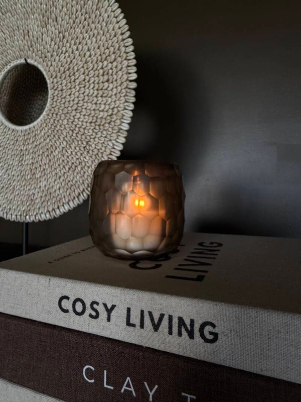 Waxinelicht bruin glas | O4Home