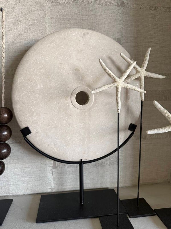 Marmeren ornament creme M | 30 cm
