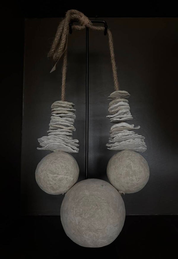 Necklace Cotton Beads met platte schijven