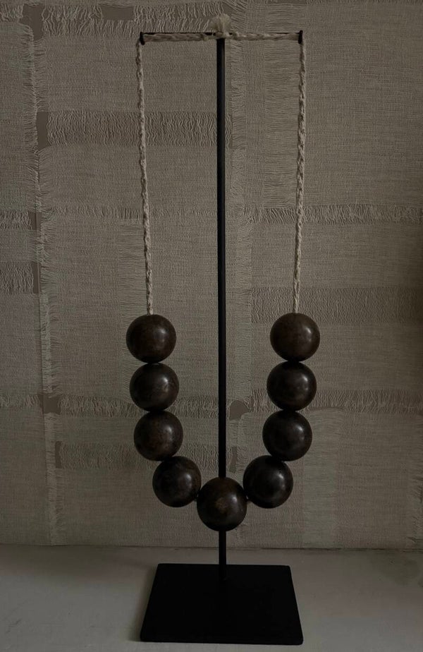 Marmeren necklace donkerbruin M