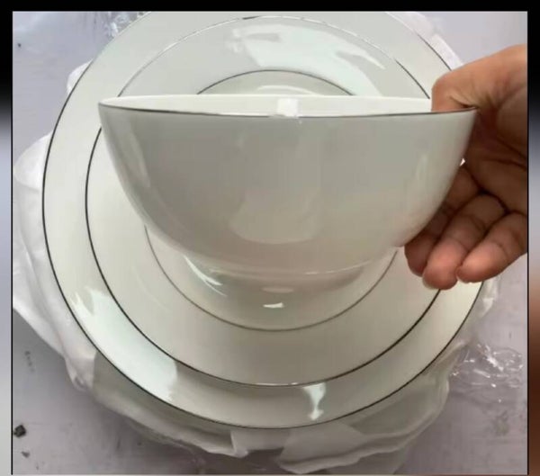 Rental  - Dinner plates-Silver Rim