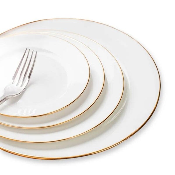 Rental - Dinner Plates Gold Rim