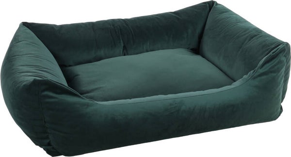 Grand Panier confortable  pour chien, Elena Rectangle Vert Flamingo