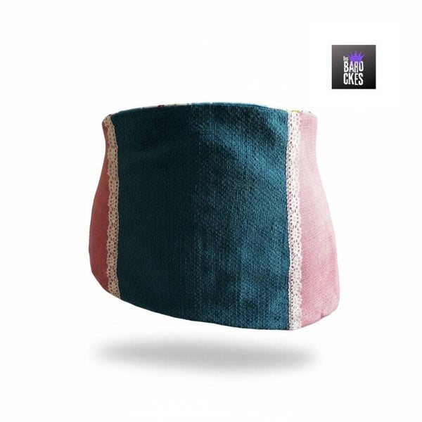 Ceinture asymétrique t.U corset - bleu & rose