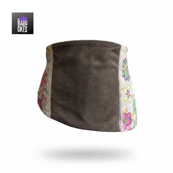 Ceinture asymétrique t.U corset - gris & rose